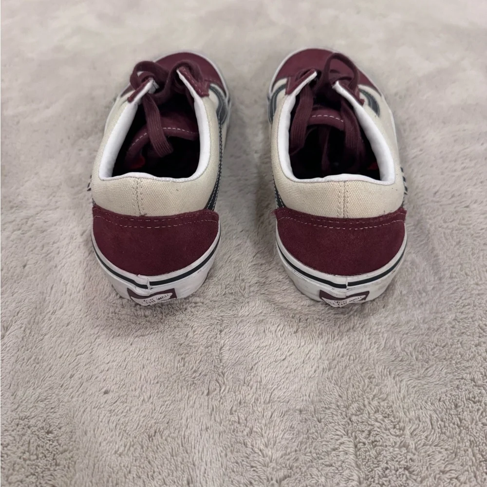 Vans Burgundy and Cream Men's Pop Crush Old Skool Skater Sneakers Men’s size 7 - Picture 5 of 13